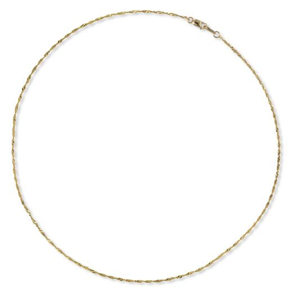 10K Yellow Gold 18" 1.45mm Singapore Chain