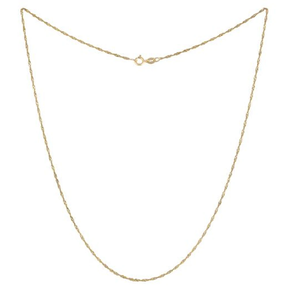 10K Yellow Gold 18" 1.45mm Singapore Chain