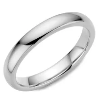 Sterling Silver 3mm Plain Dome Wedding Band