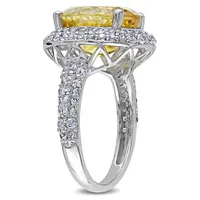 Julianna B Sterling Silver Citrine & Created White Sapphire Ring