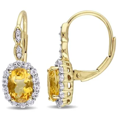 Julianna B Yellow Gold Citrine White Topaz & Diamond Accent Earrings
