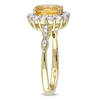 Julianna B 14K Yellow Gold Shape Citrine White Topaz & Diamond Ring