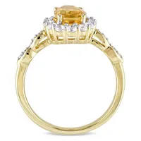 Julianna B 14K Yellow Gold Shape Citrine White Topaz & Diamond Ring