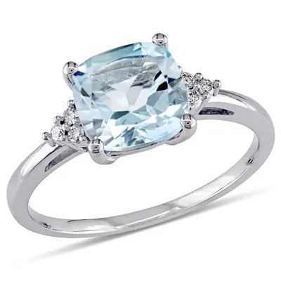 Julianna B 10K White Gold Sky Blue Topaz & 0.06CTW Diamond Fashion Ring