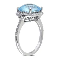 Julianna B 10K White Gold Sky Blue Topaz & 0.10CTW Diamond Fashion Ring