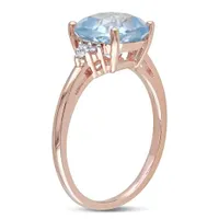 Julianna B 10K Rose Gold Sky Blue Topaz & 0.06CTW Diamond Fashion Ring