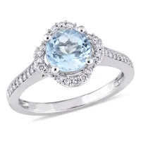 Julianna B 14K White Gold Sky Blue Topaz & 0.25CTW Diamond Fashion Ring