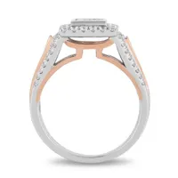 Enchanted Disney 14K White & Rose Gold Mulan 0.95CTW Bridal Ring