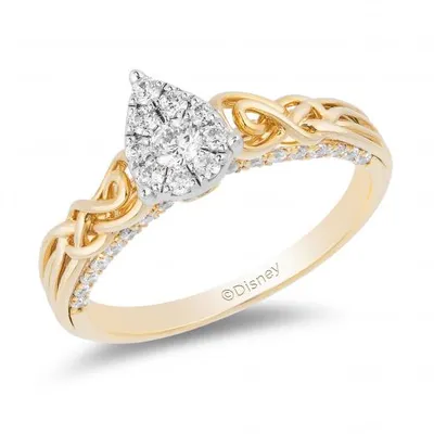 Enchanted Disney 14K Yellow & White Gold Merida 0.50CTW Bridal Ring