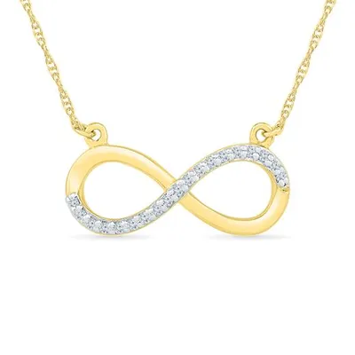 10K Yellow Gold Diamond Infinity Necklace