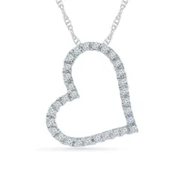 10K White Gold 0.23CTW Heart Pendant