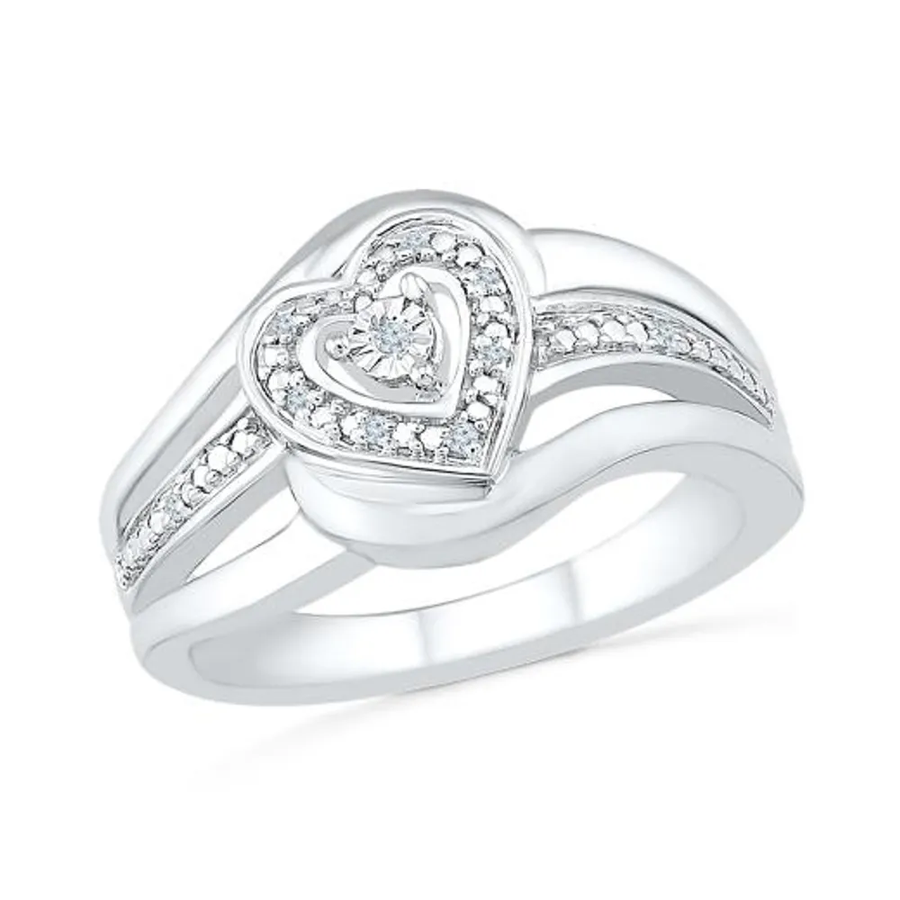 Sterling Silver Diamond Promise Ring