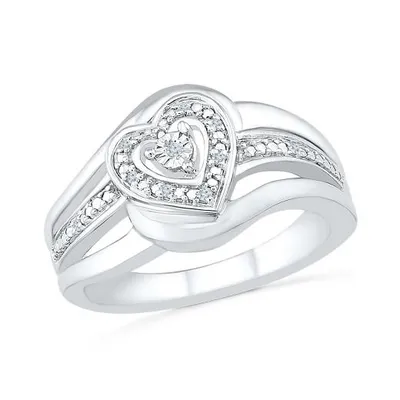 Sterling Silver Diamond Promise Ring