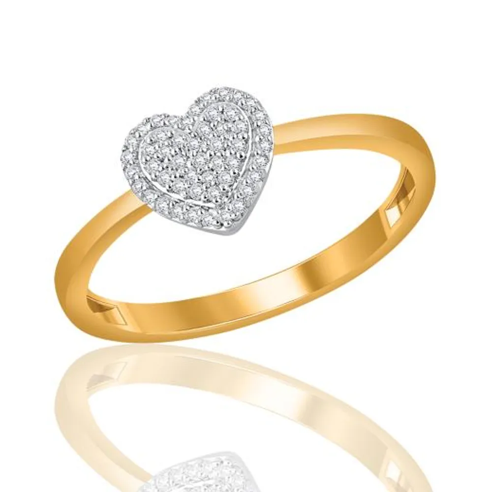 10K Yellow Gold Diamond Heart Ring