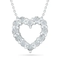 Sterling Silver Diamond Heart Necklace