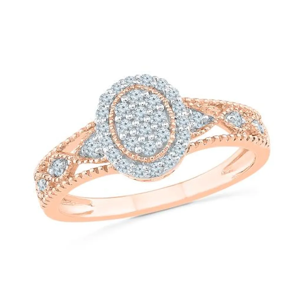 10K Rose Gold Diamond Ring