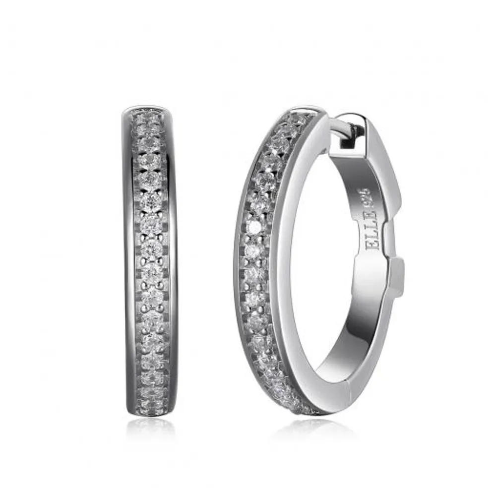 Elle "Hoops" Large Round 21.5mm Mechanical Cubic Zirconia Hoop