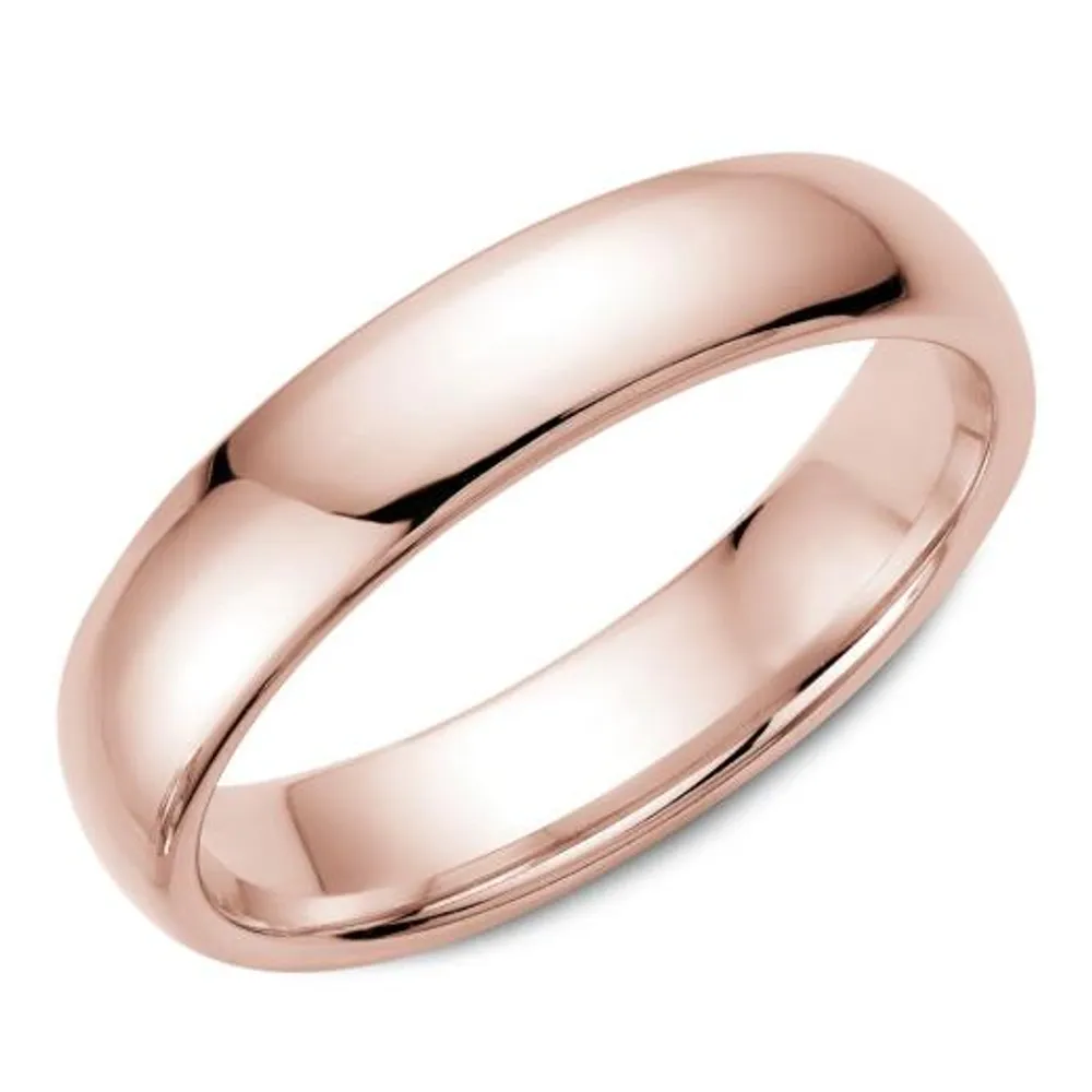 10K Rose Gold 5mm Comfort Fit Unisex Wedding Band Size 7