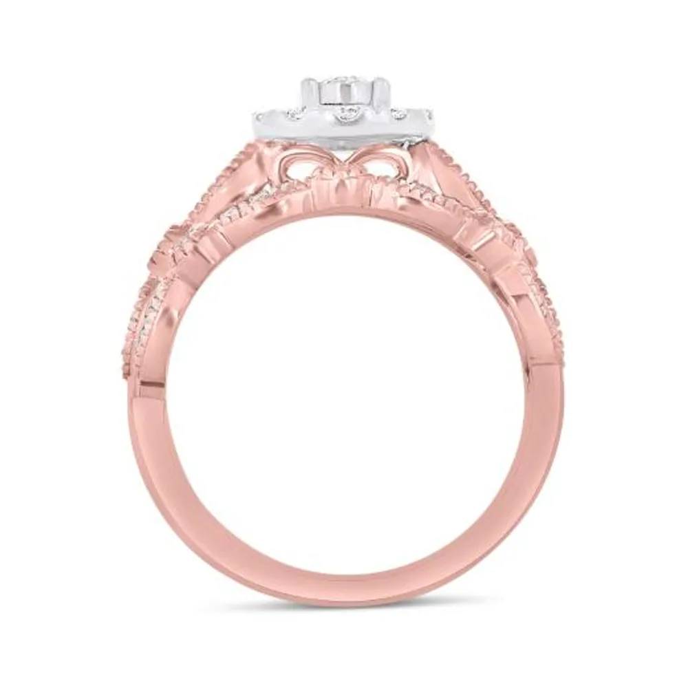 10K Rose & White Gold 0.50CTW Bridal Set