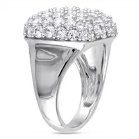 Julianna B Sterling Silver Created White Sapphire Pave Cocktail Ring