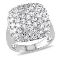 Julianna B Sterling Silver Created White Sapphire Pave Cocktail Ring