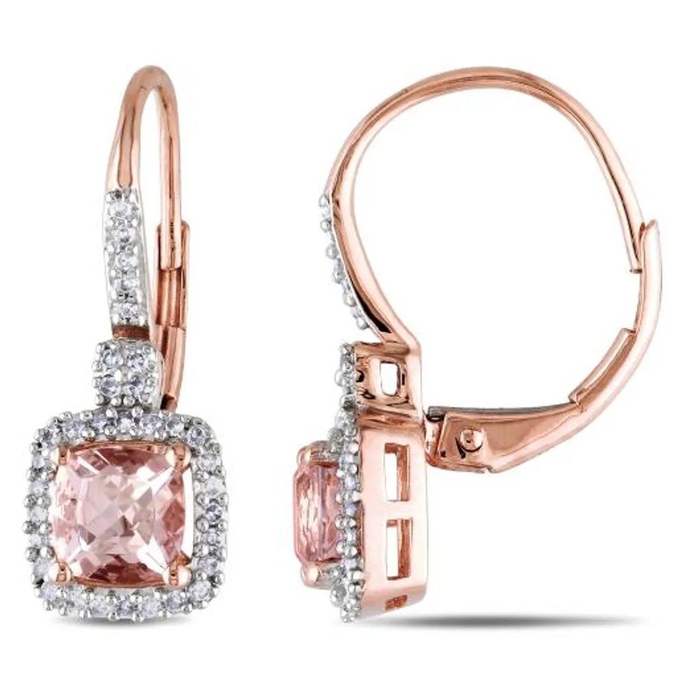 Julianna B 10K Rose Gold Morganite & 0.20CTW Diamond Earrings