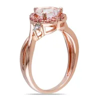 Julianna B Sterling Silver Morganite Pink Tourmaline & Diamond Heart Ring
