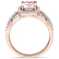 Julianna B 10K Rose Gold Morganite & Diamond Infinity Engagement Ring