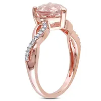 Julianna B 10K Rose Gold Heart Shaped Morganite & Diamond Twist Ring