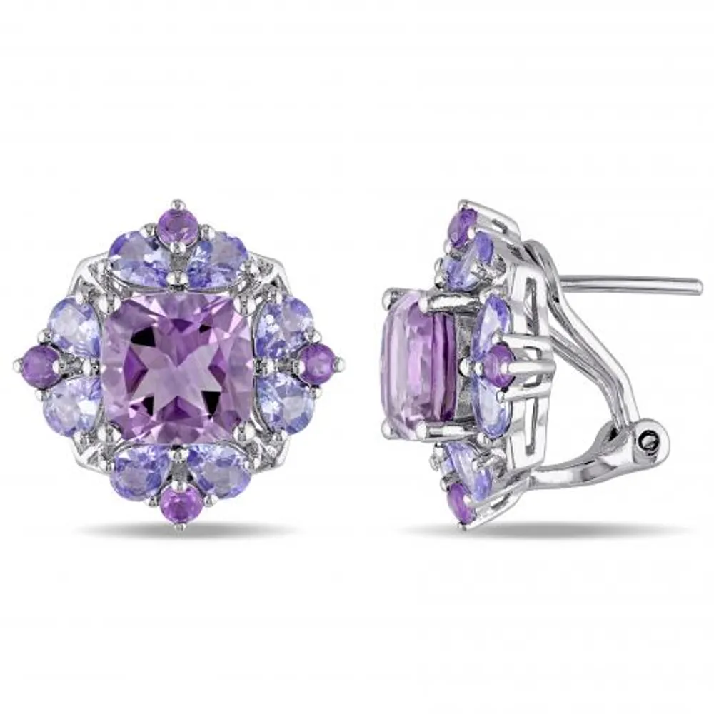 Julianna B Sterling Silver Amethyst & Tanzanite Fashion Earrings