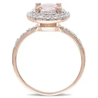 Julianna B 10K Rose Gold Morganite & 0.10CTW Diamond Halo Ring