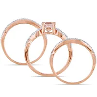 Julianna B 10K Rose Gold Morganite & 0.25CTW Diamond Infinity Bridal Set