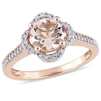 Julianna B 14K Rose Gold Morganite & 0.25CTW Diamond Halo Ring