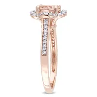 Julianna B 14K Rose Gold Morganite & 0.25CTW Diamond Halo Ring