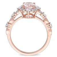 Julianna B 14K Rose Gold Morganite White Sapphire & Diamond Accent Vintage Ring