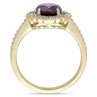 Julianna B Sterling Silver Garnet & 0.12CTW Diamond Fashion Ring