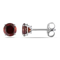 Julianna B 14K White Gold Garnet Earrings