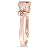 Julianna B 10K Rose Gold Garnet White Topaz & 0.03CTW Diamond Fashion Ring