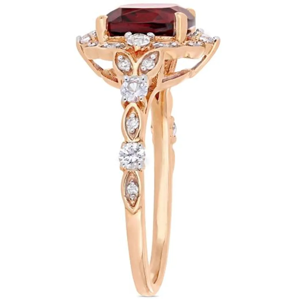 Julianna B 14K Rose Gold Garnet & 0.06CTW Diamond Fashion Ring