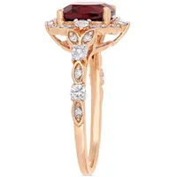 Julianna B 14K Rose Gold Garnet & 0.06CT Diamond Fashion Ring