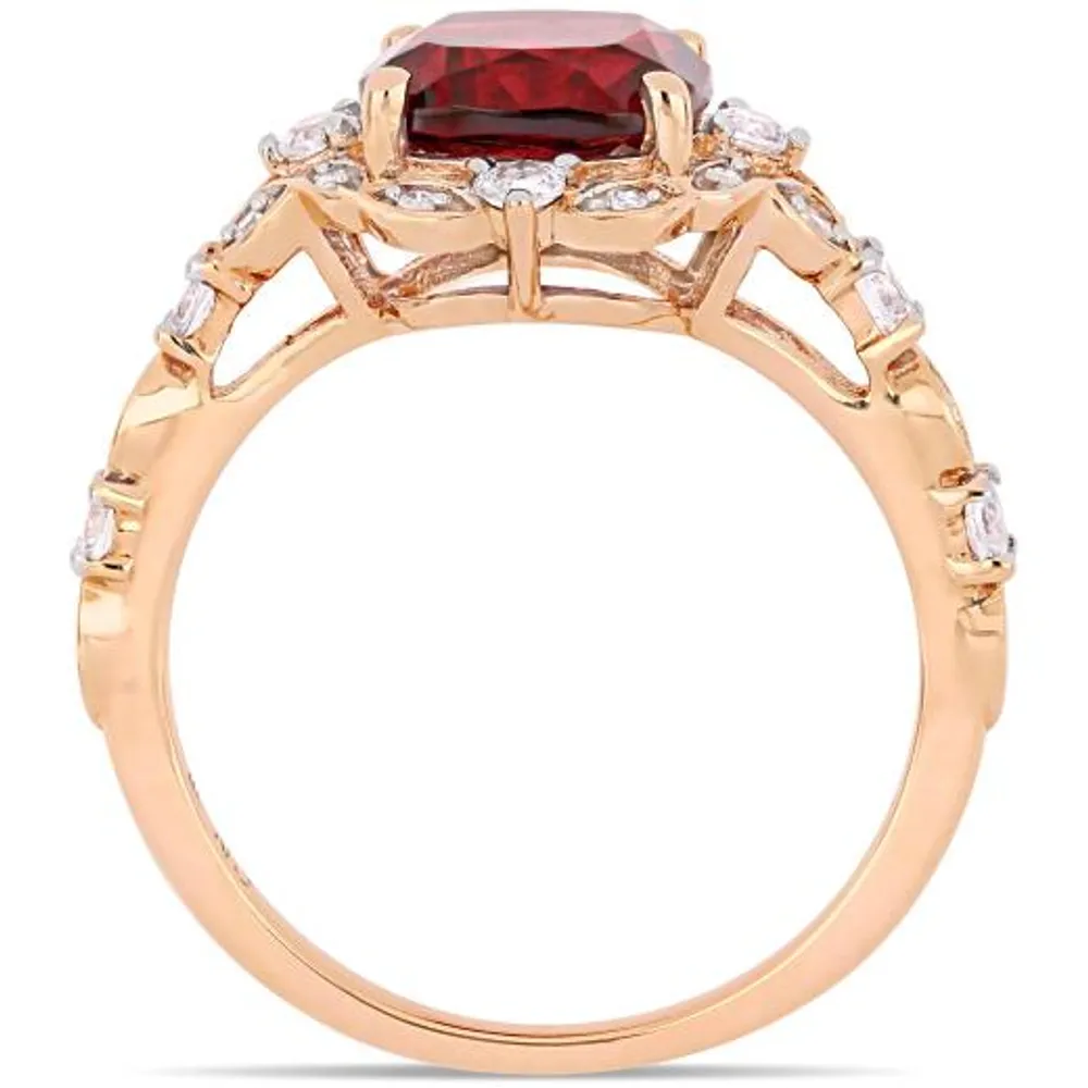 Julianna B 14K Rose Gold Garnet & 0.06CTW Diamond Fashion Ring