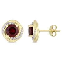 Julianna B 10K Gold Garnet & Diamond Earrings