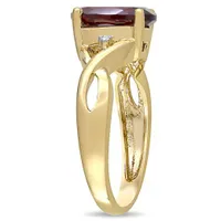 Julianna B 10K Yellow Gold Garnet & 0.01CT Diamond Fashion Ring