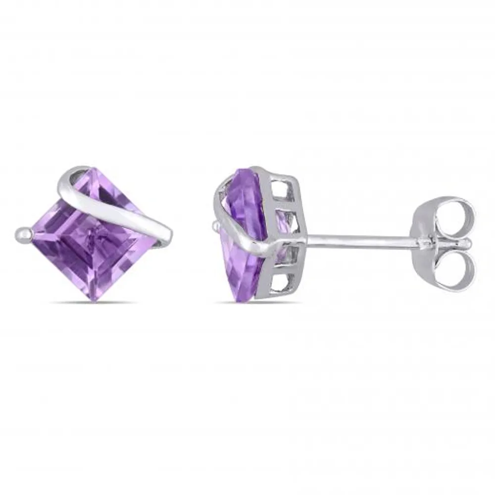 Julianna B 10K White Gold Amethyst Earrings