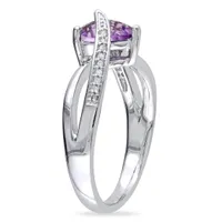 Julianna B Sterling Silver Amethyst & 0.05CT Diamond Fashion Ring