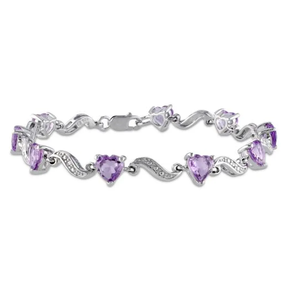 Julianna B Sterling Silver Amethyst & Diamond Bracelet