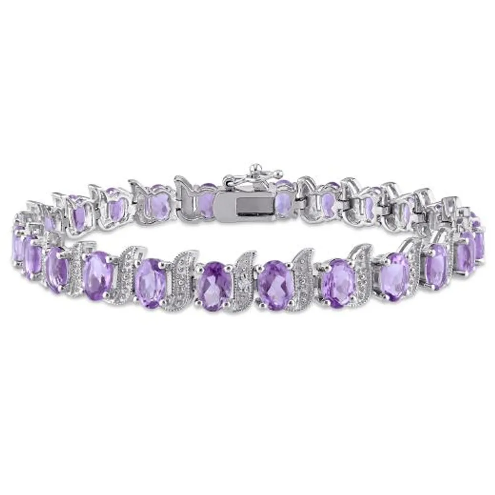 Julianna B Sterling Silver Amethyst & Diamond Bracelet