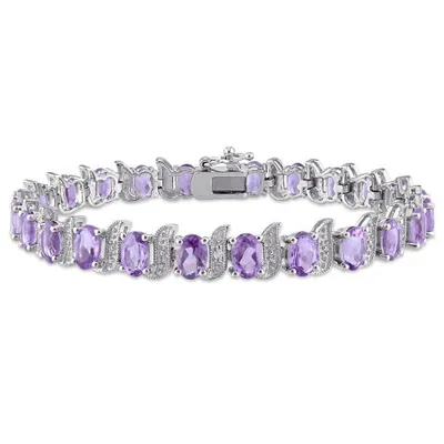 Julianna B Sterling Silver Amethyst & Diamond Bracelet