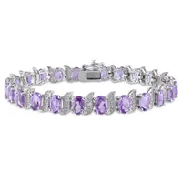 Julianna B Sterling Silver Amethyst & Diamond Bracelet