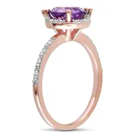 Julianna B 10K Rose Gold Amethyst & 0.05CT Diamond Fashion Ring